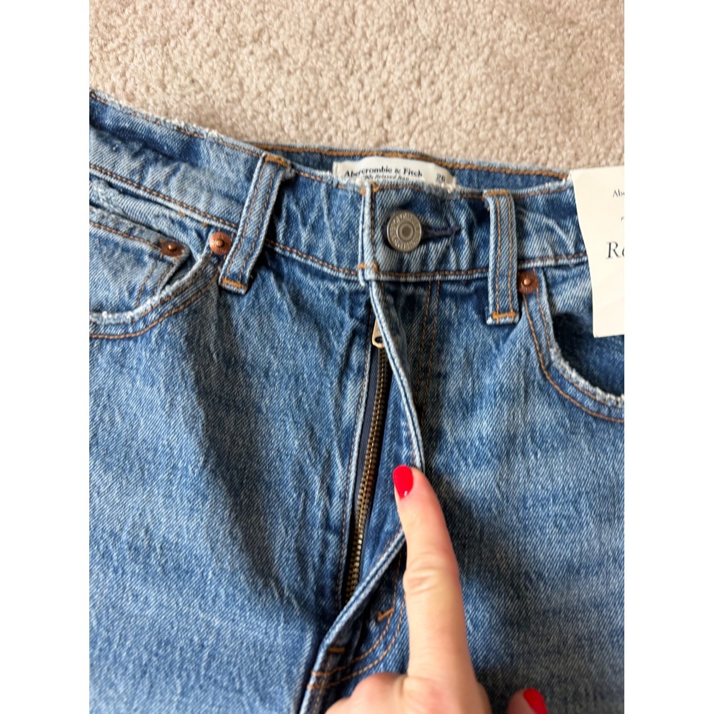 Abercrombie & Fitch Jeans Relaxed 90s High Rise NEW Blue 26 - Picture 11 of 11